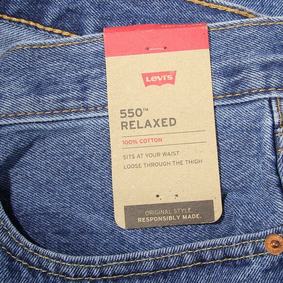 Levi’s 550 Relaxed Fit Jeans Men’s 34x34 NWT Classic Blue Denim Straight *Read - Picture 3 of 8
